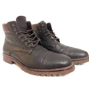 Warfield & Grand Presidio Mens Size 12 Cap Toe Ankle Boots Brown Leather